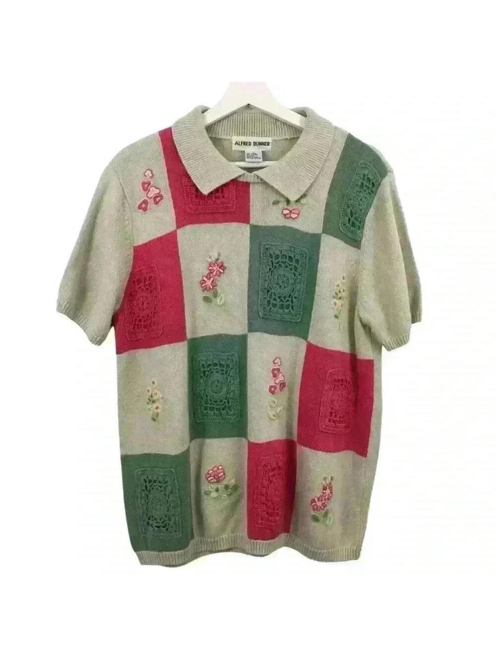 Alfred Dunner Women’s Patchwork Cottage Core Floral Shirt Size L